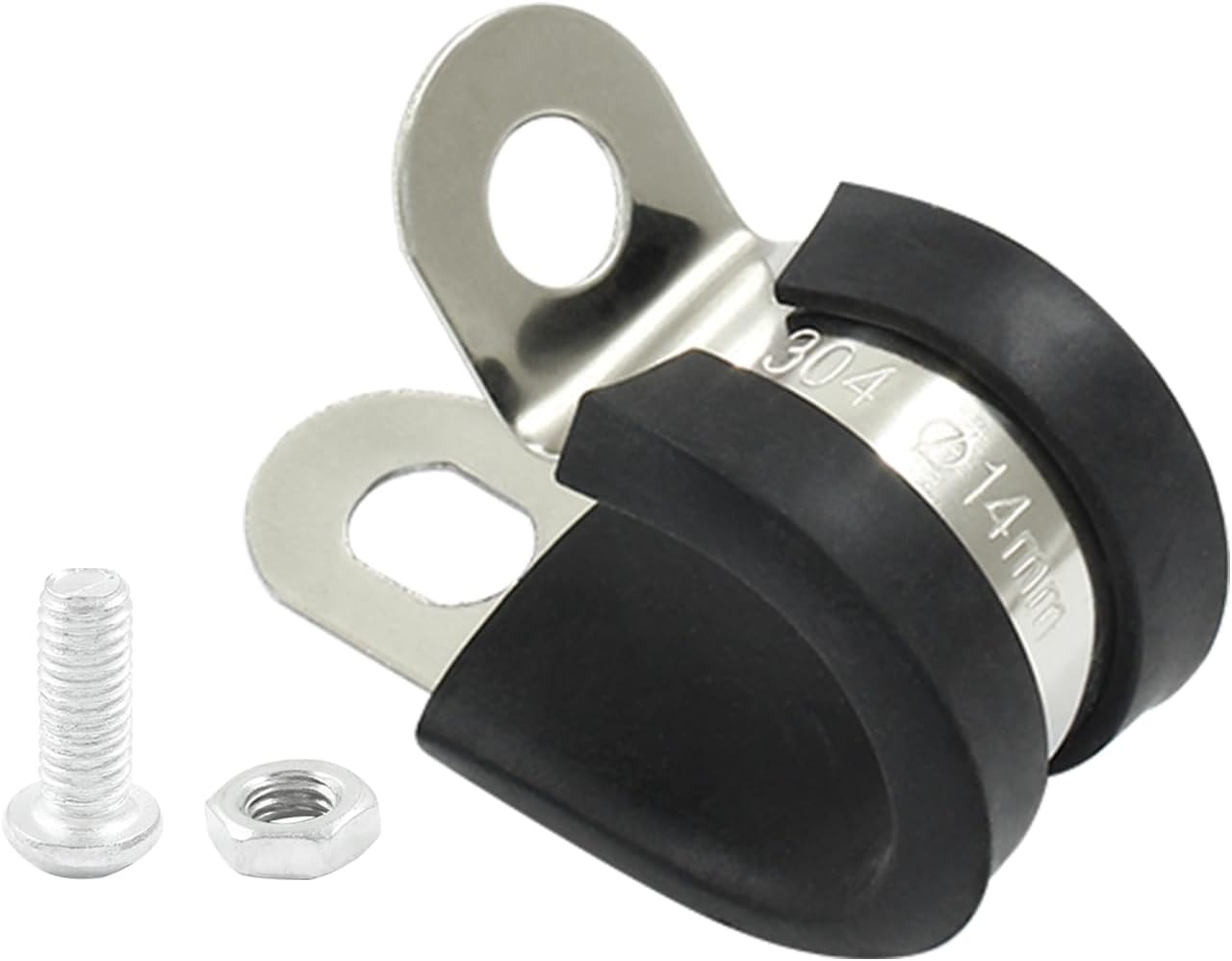 Piutouyar 24 abrazaderas de cable de acero inoxidable de 12 pulgada, abrazaderas aisladas acolchadas de goma, abrazaderas de alambre automotrices,