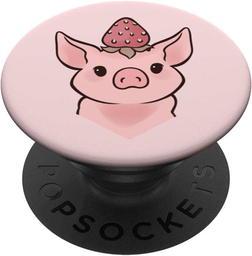 Cute Swine Sow Strawberry Mini Pig PopSockets Standard PopGrip