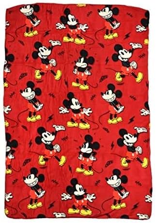 UPD Manta de forro polar de Mickey Mouse con personajes de dibujos animados de Mickey para niñas y niños, suave y acogedora tela ligera de felpa,