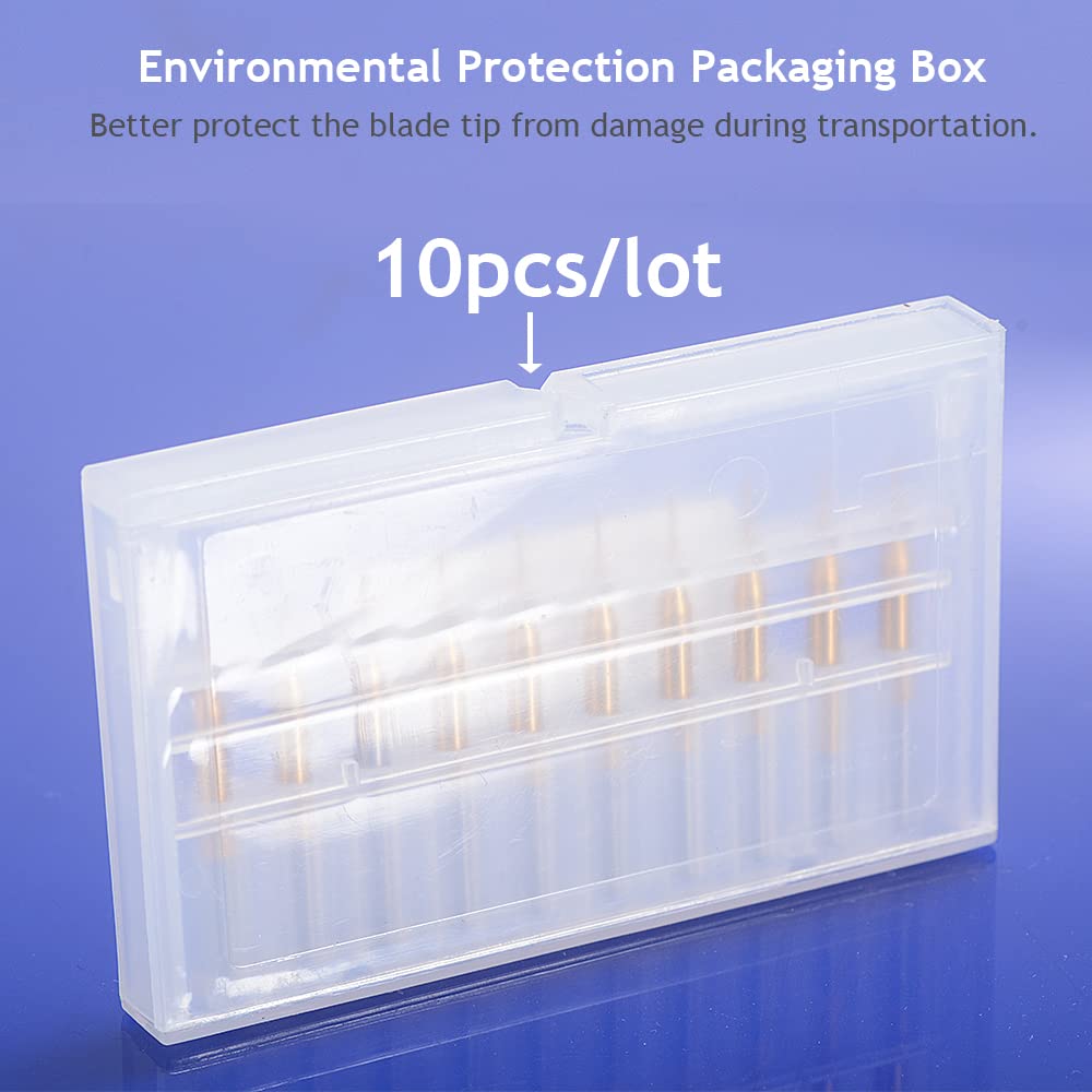 HOZLY 10 Uds 18 ” vástago 0.059 in titanio capa carburo extremo molino grabado brocas CNC herramienta de rebabas rotativas para molde de PCB fibra