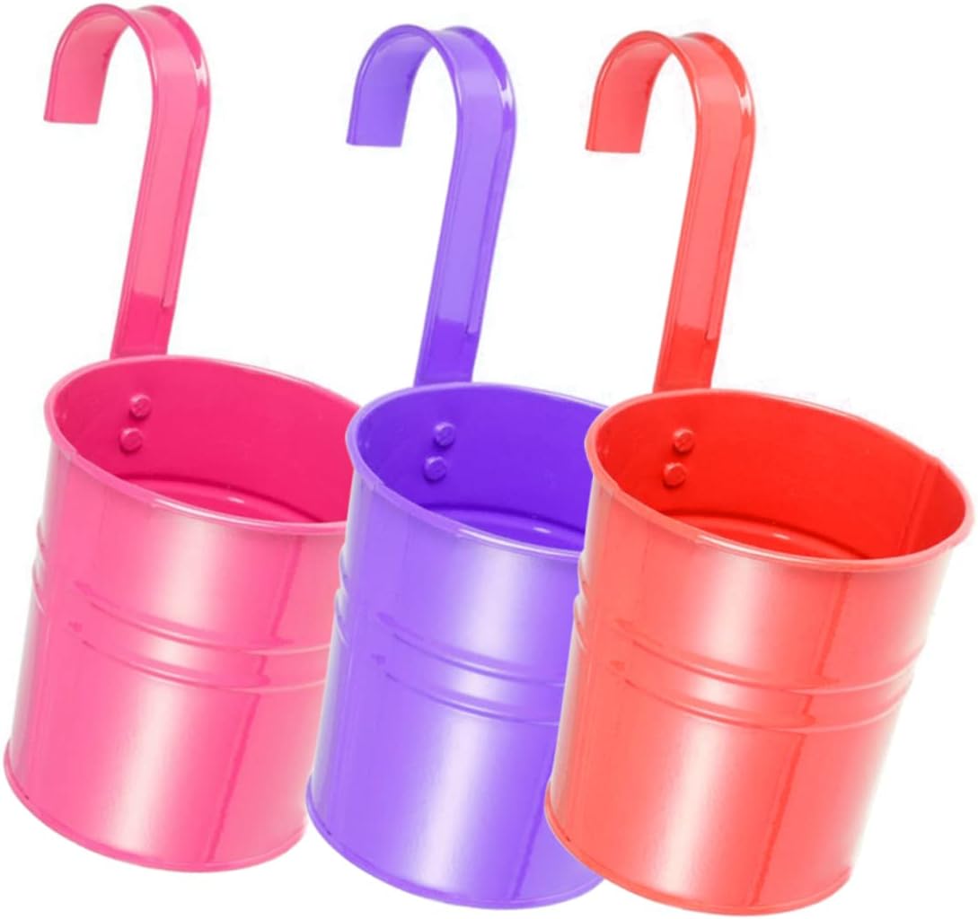 Yardwe 6 piezas de suculentas galvanizadas decoración interior plantas colgantes para plantas al aire libre colgar en la pared macetas colgantes de