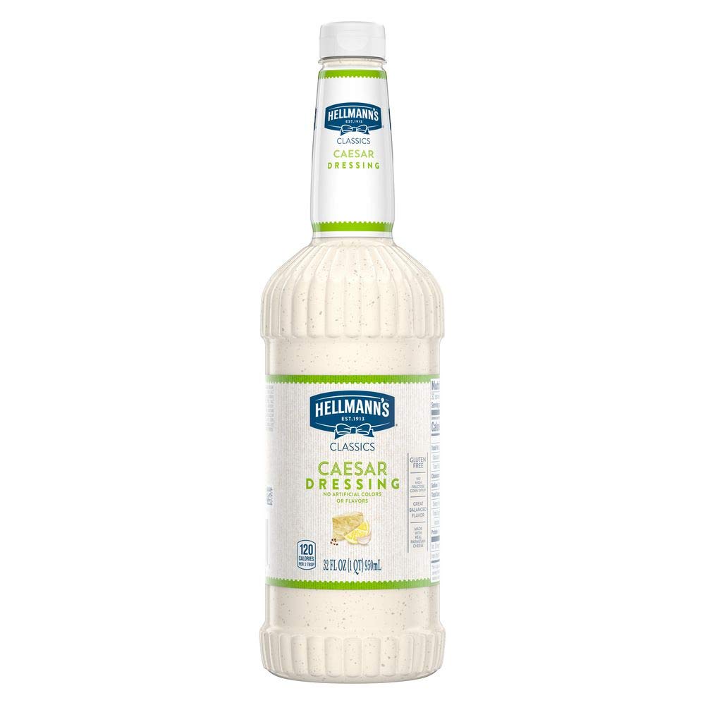 Hellmann’s Classics Caesar – Botellas de ensalada para aderezo de ensalada sin gluten, sin sabores artificiales, colores o jarabe de maíz con alto