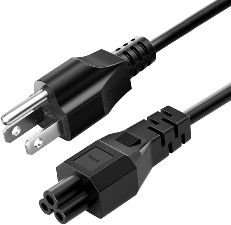 Cable de alimentación de CA de 10 pies (9.8 ft) de largo, cable de alimentación de 10 A 125 V de 3 clavijas de repuesto para HP, Dell, Acer, Lenovo,