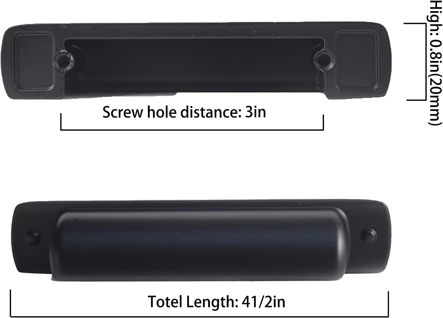 khtumeware Paquete de 10 tiradores de cajón de 3 pulgadas, color negro mate, tiradores de taza de gabinete, manijas de gabinete de cocina, manijas