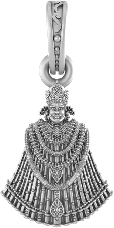 Colgante de plata de ley (92.5% de pureza) Dios Baba Khatu Shyam Ji para hombres y mujeres de plata pura Lord Baba Khatu Shyam Locket para buena