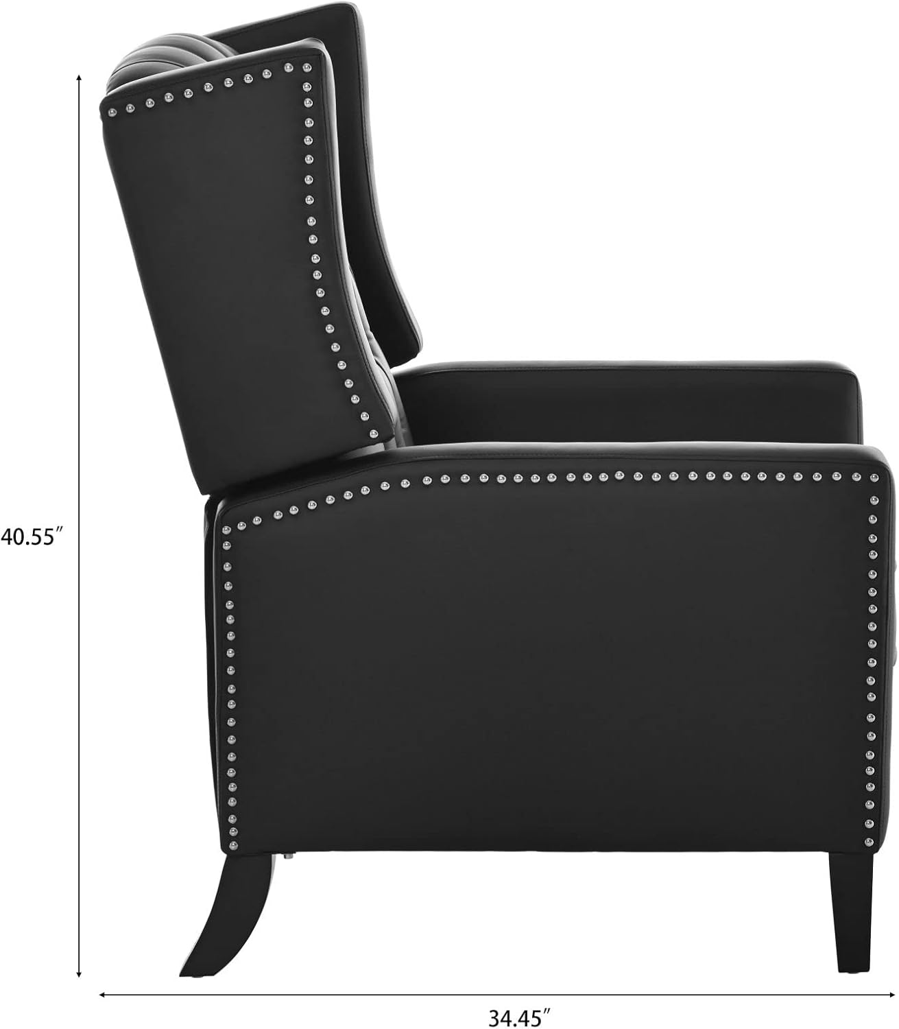 Silla reclinable para adultos, silla de piel sintética con respaldo de ala, sillas decorativas modernas de mediados de siglo, sillón reclinable con