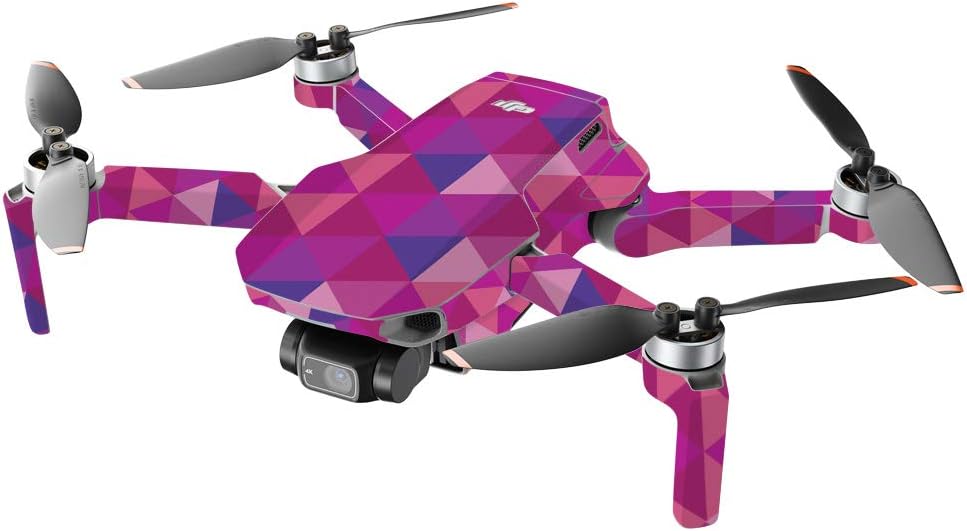 MightySkins – Compatible con DJI Mini 2 Dron portátil  Caleidoscopio rosa  Funda protectora de vinilo duradera y única  Fácil de aplicar y cambiar