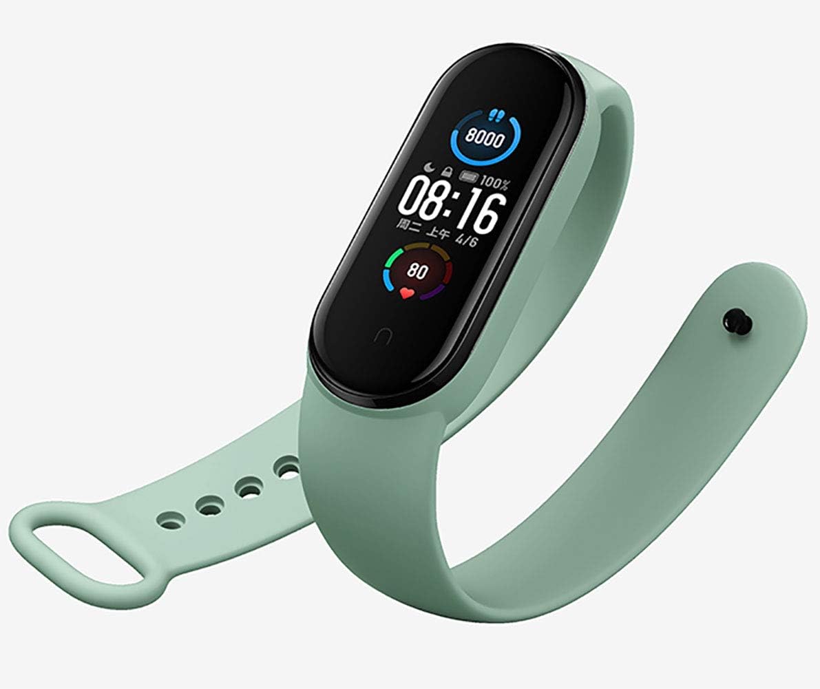 Bandas de repuesto compatibles con Xiaomi Mi Band 6Xiaomi Mi Band 5 BandAmazfit Band 5 Band, pulseras de silicona suave, correa deportiva ajustable