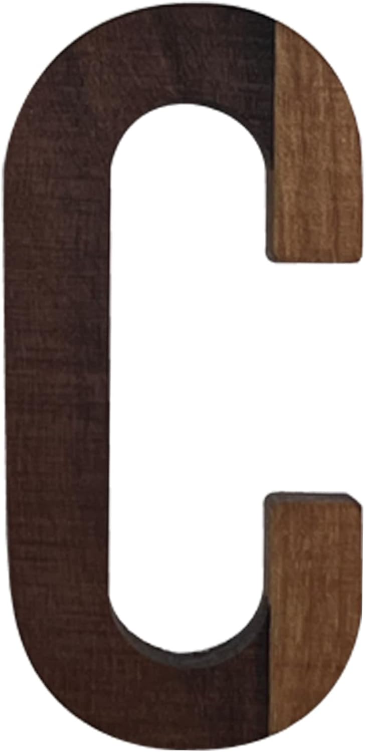 Letras inglesas de madera de nogal negro letra A-Z para manualidades, madera creativa, combinación aleatoria, decoración de fiesta, letra C