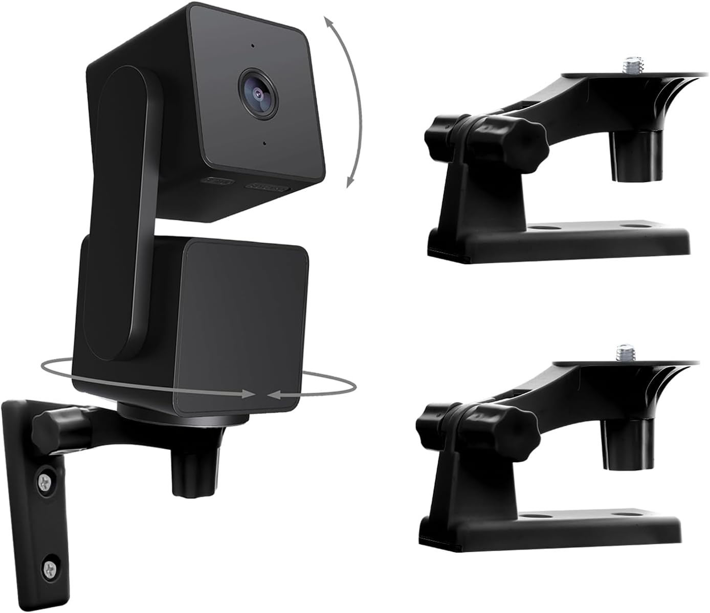 TEKCAM Soporte de pared para cámara compatible con Blink Mini Pan-Tilt WYZE Cam Pan V3, soporte de pared negro para cámara de techo ajustable de