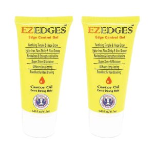 EZEDGES EDGE CONTROL GEL Extra Strong Hold (aceite de castor), 1.41 onzas (paquete de 2) EZEDGES EDGE CONTROL GEL Extra Strong Hold (aceite de castor), 1.41 onzas (paquete de 2)