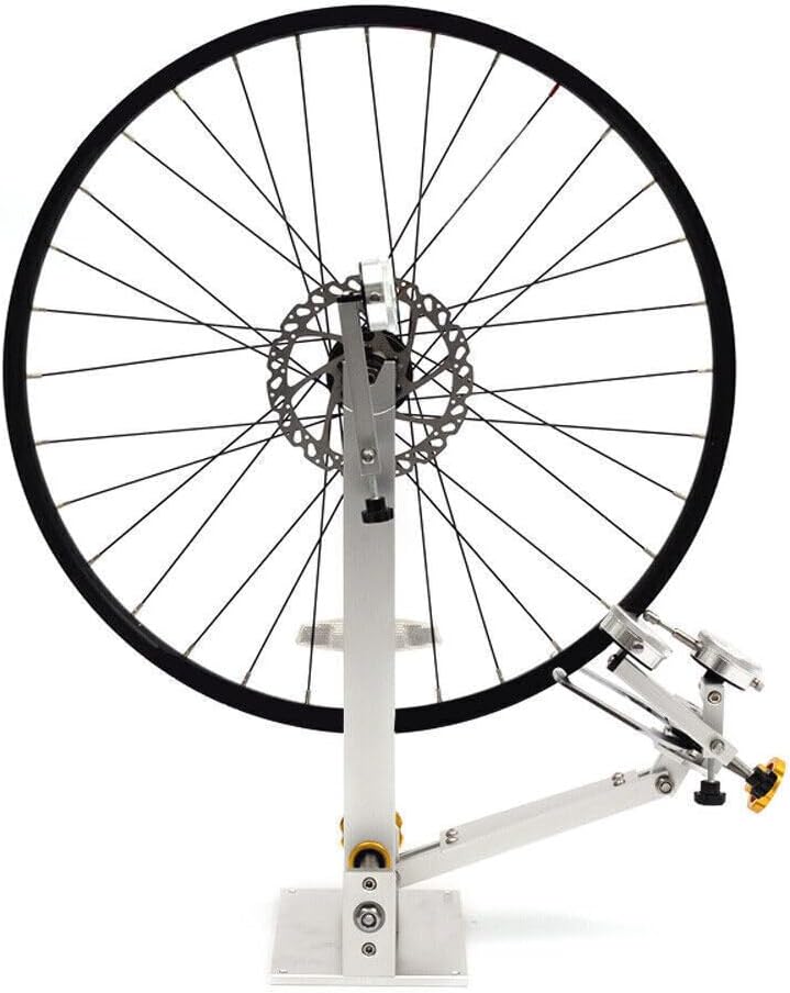 RustyVioum Soporte de rueda de bicicleta, plataforma de reparación de mantenimiento de cubo de bicicleta+herramienta mecánica para ruedas de 10″ a