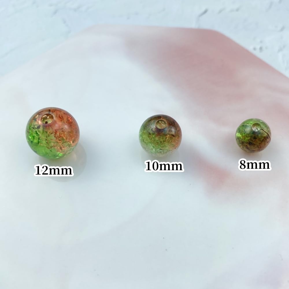 300 cuentas de acrílico agrietadas redondas de 0.315 pulgadas (0.315 in), cuentas de acrílico acrílico para hacer joyas, manualidades, pulseras,