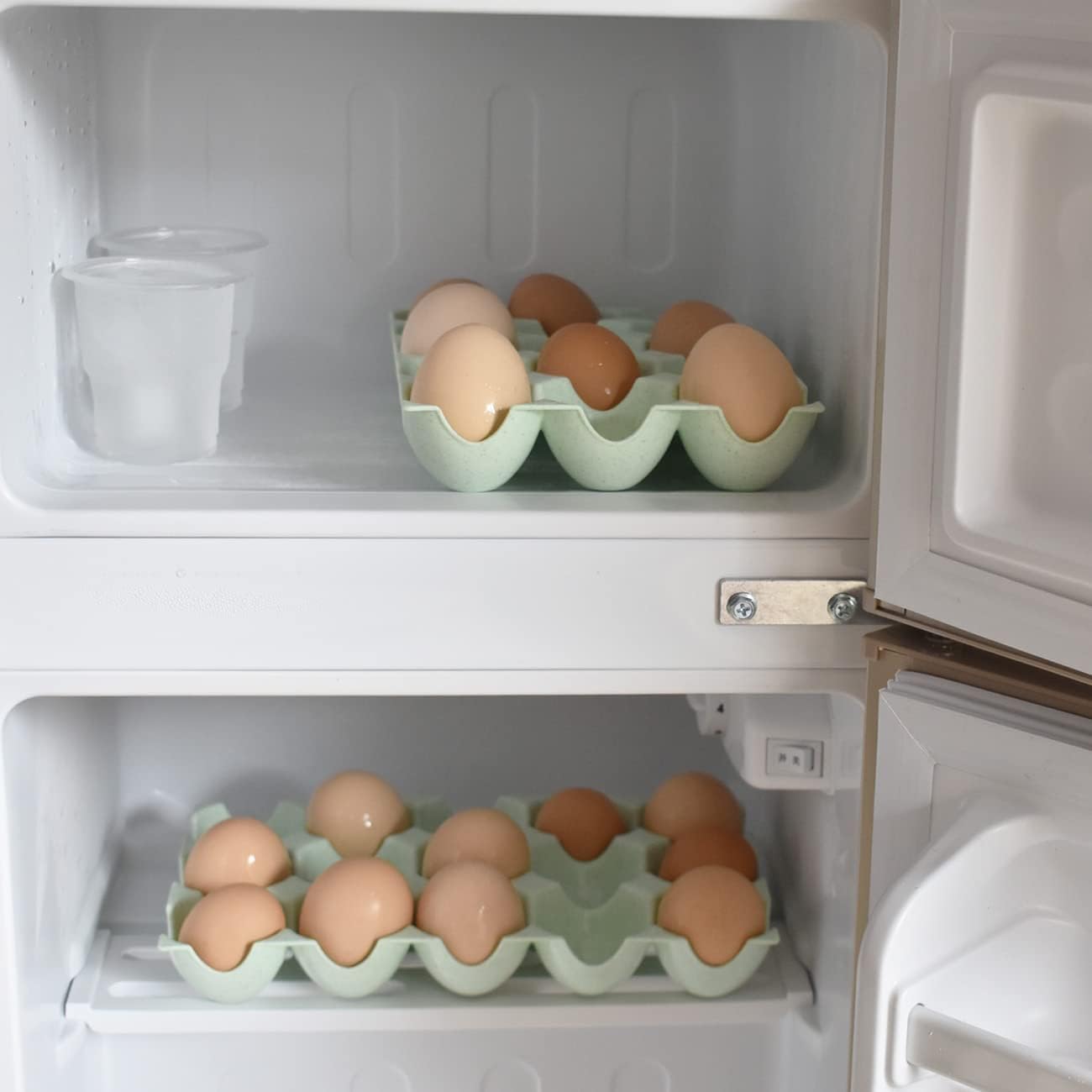 Soporte para bandeja de huevos para refrigerador, cesta de plástico para 15 huevos para nevera, caja organizadora de almacenamiento de cocina, plato