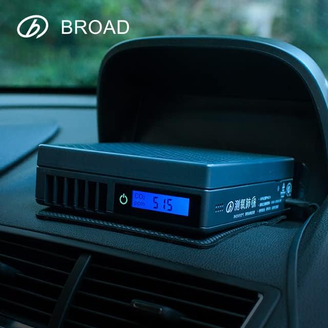 BROAD Purificador de aire para coche, verdadero filtro HEPA H13 purificador de aire pequeño con monitoreo de concentración de CO2 y función de
