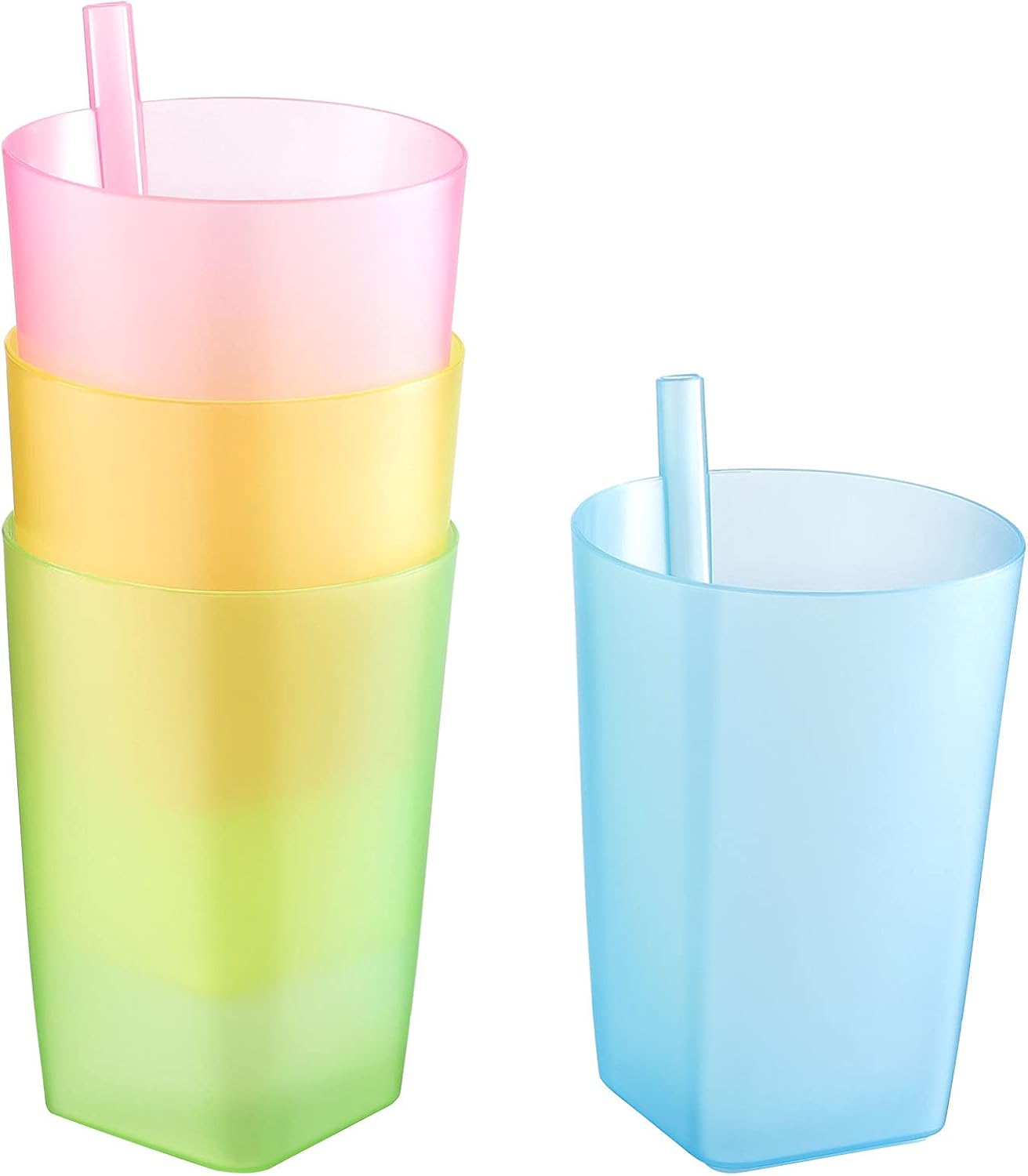 Sippy Cup – 4 vasos para sorber para niños pequeños con popote integrado