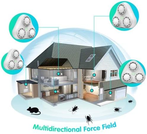 Riddex Trisonic – Repelente ultrasónico de plagas, enchufe con tomas de corriente para uso en interiores, repelente de insectos, repelente de