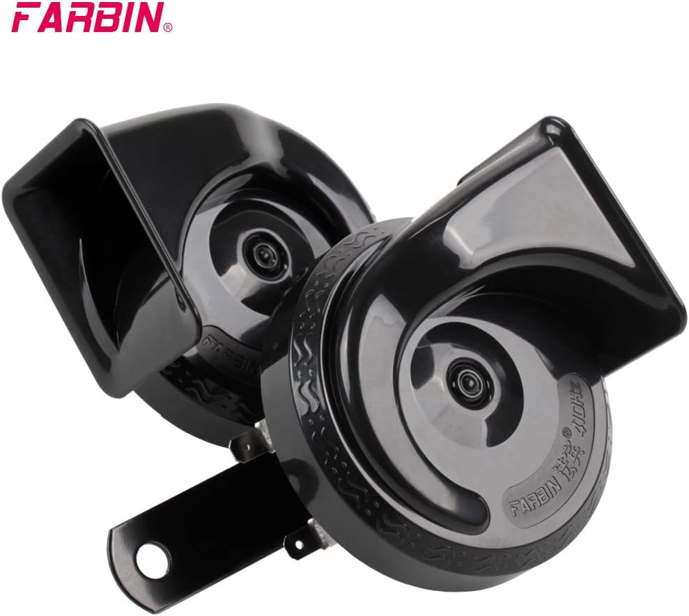 FARBIN Bocina de coche de 12 V de tono altobajo con arnés de relé, bocina eléctrica impermeable para camión, bocina de 12 V, motocicleta (bocina