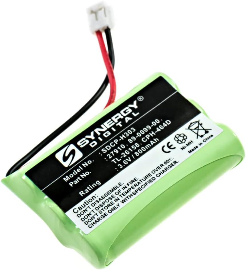 Synergy Digital Baterías inalámbricas para teléfono, compatibles con Lucent 27910, (Ni-MH, 3.6V, 800 mAh), repuesto para batería AT&T 27910, el