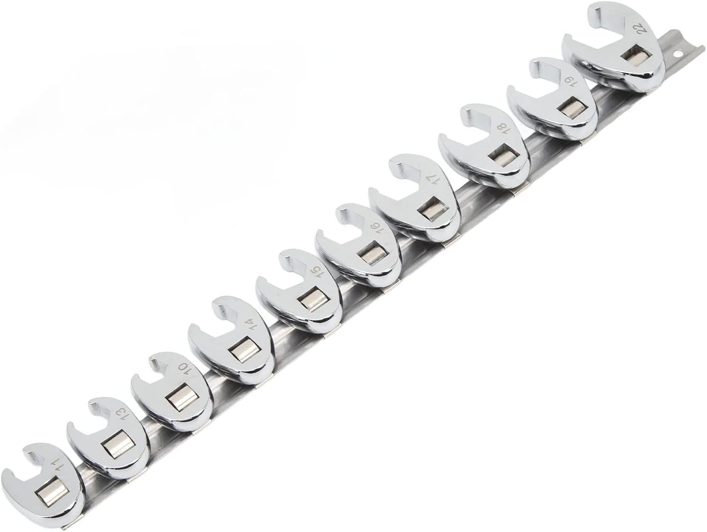 Fydun Juego de herramientas de llave de tuerca métrica, 10 piezas, juego de llaves de pie de cuervo, adaptadores de llave Crowfeet de 0.394 in a