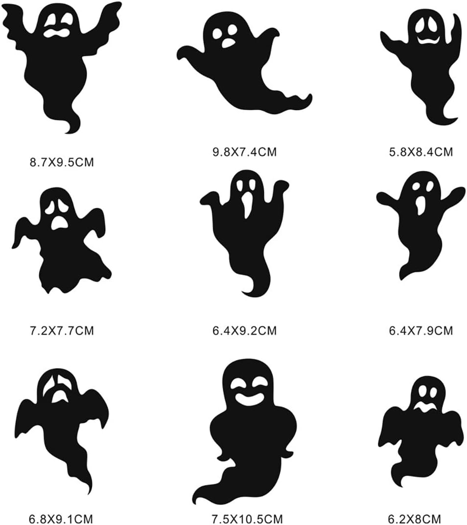 Decoración de pared de fantasma de Halloween, 9 piezas, decoración de pared de fantasma blanco, calcomanías de pared de fantasma blanco, espejo