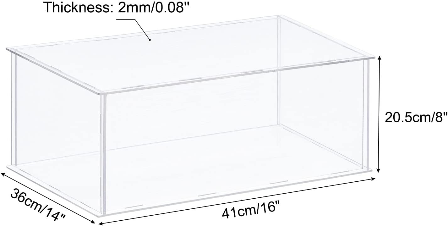 MECCANIXITY Vitrina de acrílico Caja de plástico transparente montar escaparate a prueba de polvo 16x14x8 pulgadas para artículos coleccionables