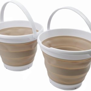 SAMMART Cubo de plástico plegable de 10 L (2.6 galones), bañera redonda plegable, cubo de agua portátil para pesca, bote de agua para exteriores, SAMMART Cubo de plástico plegable de 10 L (2.6 galones), bañera redonda plegable, cubo de agua portátil para pesca, bote de agua para exteriores,
