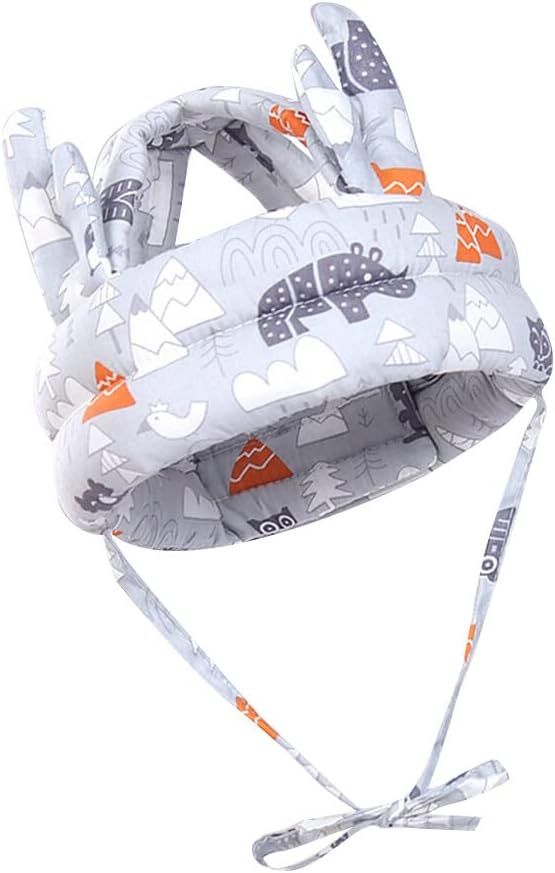 Casco de bebé para gatear caminando, protector de cabeza de bebé, lindo verano, transpirable, ajustable, protección de cabeza para bebé, sin golpes