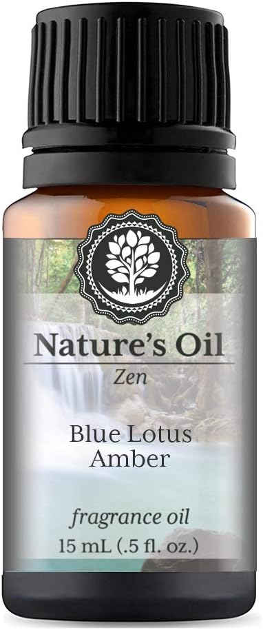 Aceite de fragancia Blue Lotus Amber (0.5 fl oz) para difusores, fabricación de jabón, velas, lociones, aromas para el hogar, aerosol de lino,