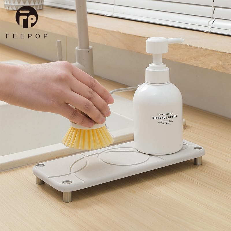Generic Modern Home – Bandeja de fregadero de tierra de diatomeas, resistente al agua para una organización eficiente y secado rápido