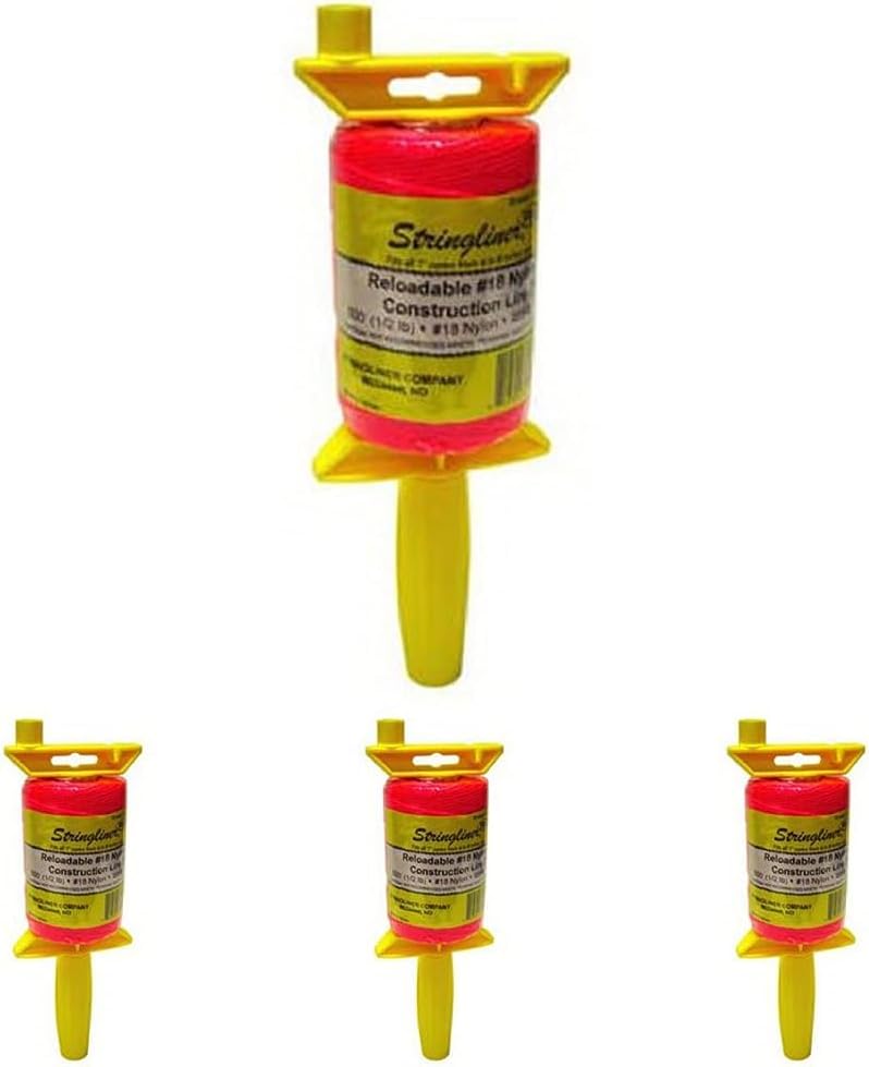 STRINGLINER Company Stringliner-25462 25462 – Línea de construcción trenzada de 500 pies, rosa fluorescente, 500 pies (paquete de 4)