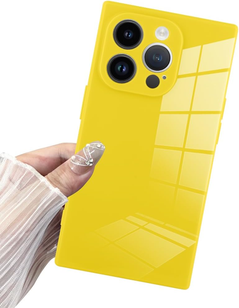 BITOBE Diseñada para iPhone 15 Pro Max, funda cuadrada linda para mujeres, niñas y hombres, funda protectora suave de TPU inalámbrico de 6.7