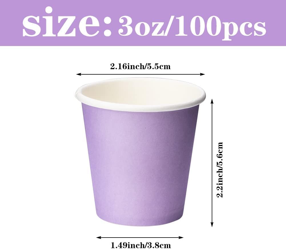 Paquete de 100 vasos desechables pequeños para enjuague bucal de baño de 3 onzas, tazas de papel para baño, tazas de papel espresso, tazas calientes