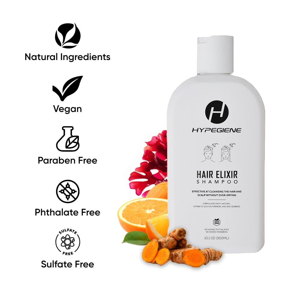 Champú All Natural  Jabón hidratante para el cabello, vegano, sin parabenos, champú sin sulfato  Cúrcuma y extracto de algas rojas para todo tipo de