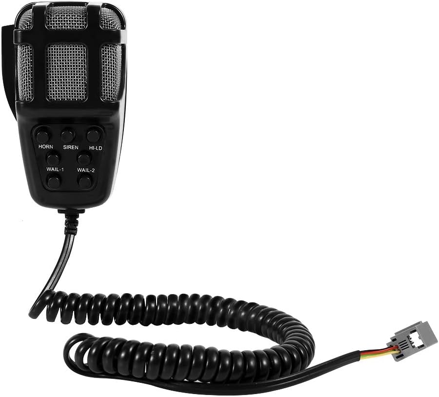 Sirena de cuerno fuerte, sirena de cuerno fuerte de 12 V, 7 sonidos cuerno con micrófono sistema de altavoces PA para coche, barco, furgoneta, camión