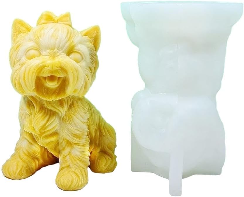 Molde epoxi hecho a mano para decoración de perro, molde de vela para decoración de bricolaje, fabricación de jabón, 3D, estéreo, para perros