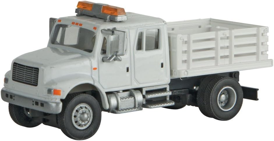 Walthers HO Scale International 4900 Open Stake Bed Truck White Railroad MOW