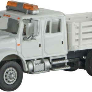 Walthers HO Scale International 4900 Open Stake Bed Truck White Railroad MOW Walthers HO Scale International 4900 Open Stake Bed Truck White Railroad MOW