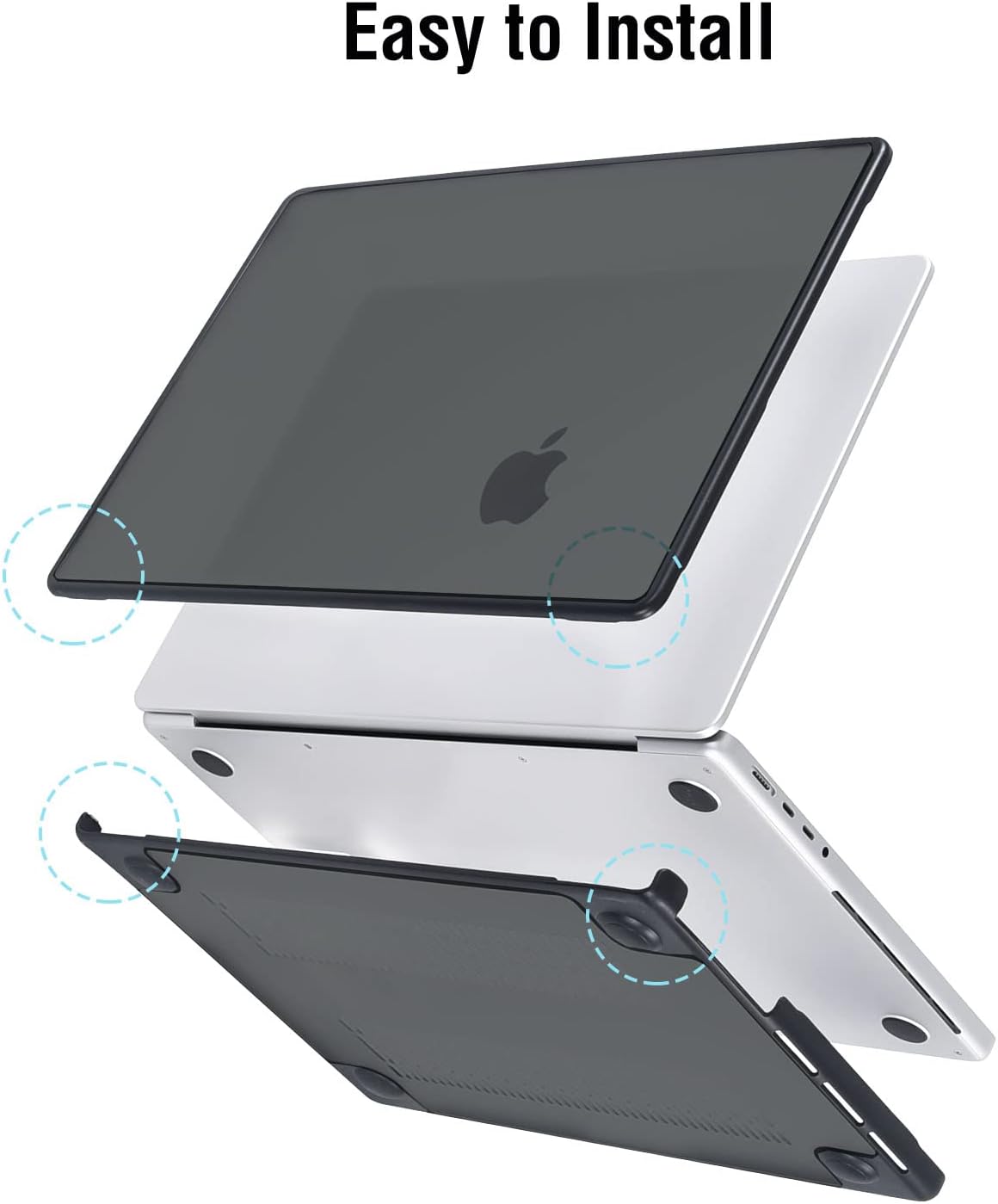 BlueSwan Funda rígida para MacBook Pro de 16 pulgadas 2024-2021 modelo M3 A2991 A2780 A2485 M2 M1 ProMax con Touch ID, antigrietas y antihuellas