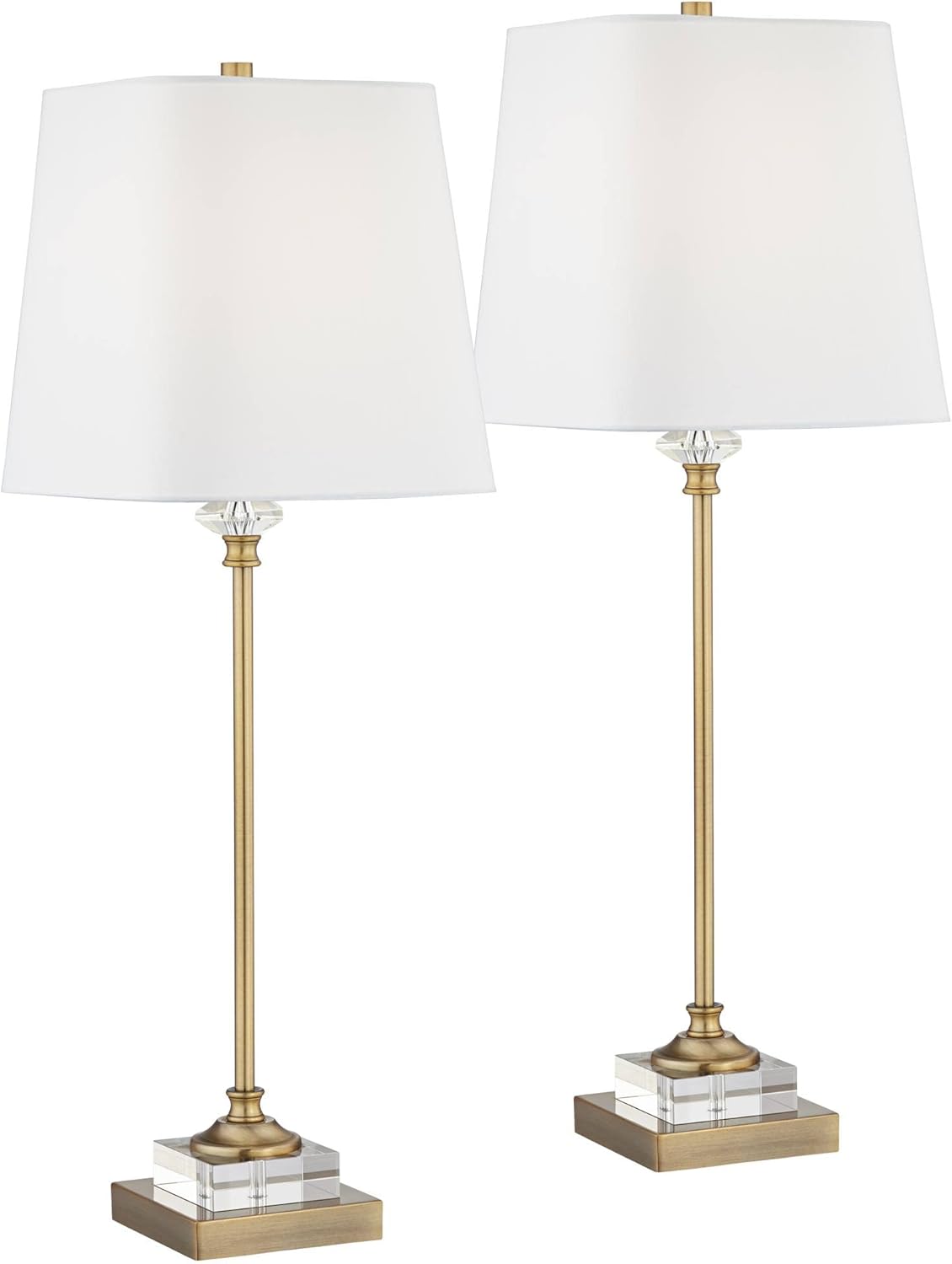 Regency Hill Julia – Juego de 2 lámparas de mesa auxiliares de 29 12 pulgadas de alto, estilo bufé, estilo tradicional glamuroso, cristal dorado,