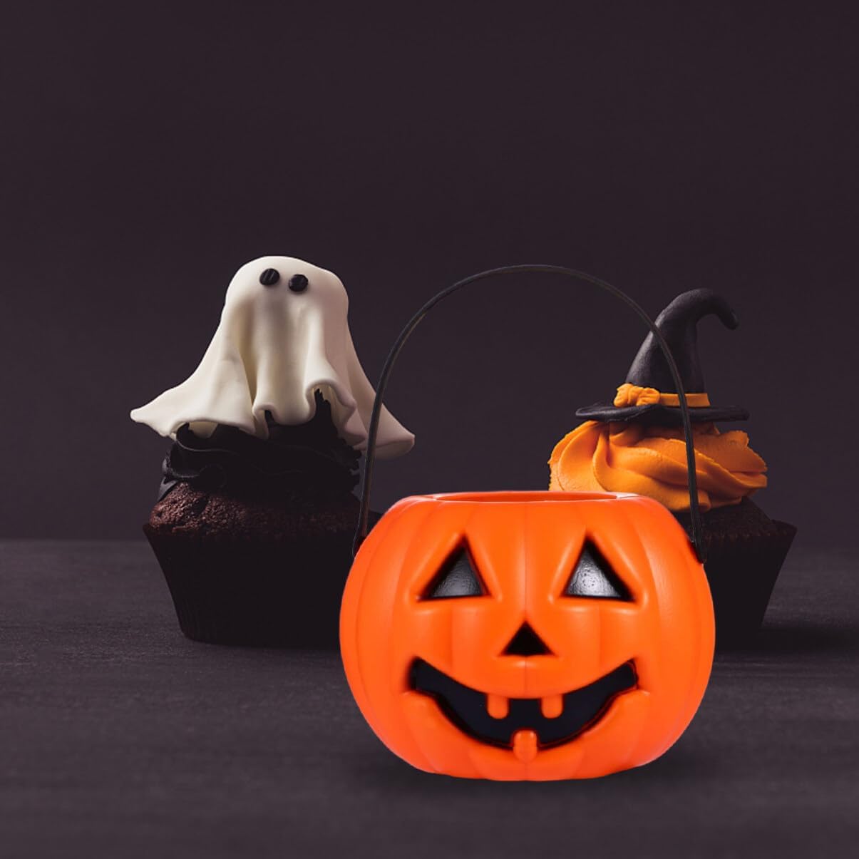 CALLARON Candy Tote – 6 cubos de calabaza de Halloween para caramelos de calabaza Jack O Lantern, cubo de calabaza, cubeta de caramelo de Halloween