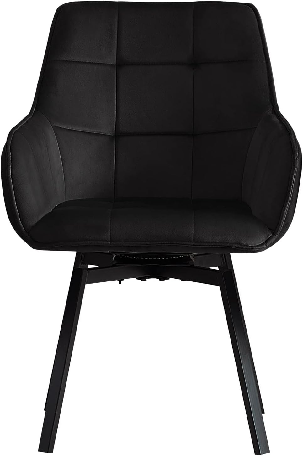 CLIPOP Juego de 2 sillas giratorias modernas, sillas giratorias de comedor para cocina, sillas de comedor de terciopelo con brazo, patas de metal