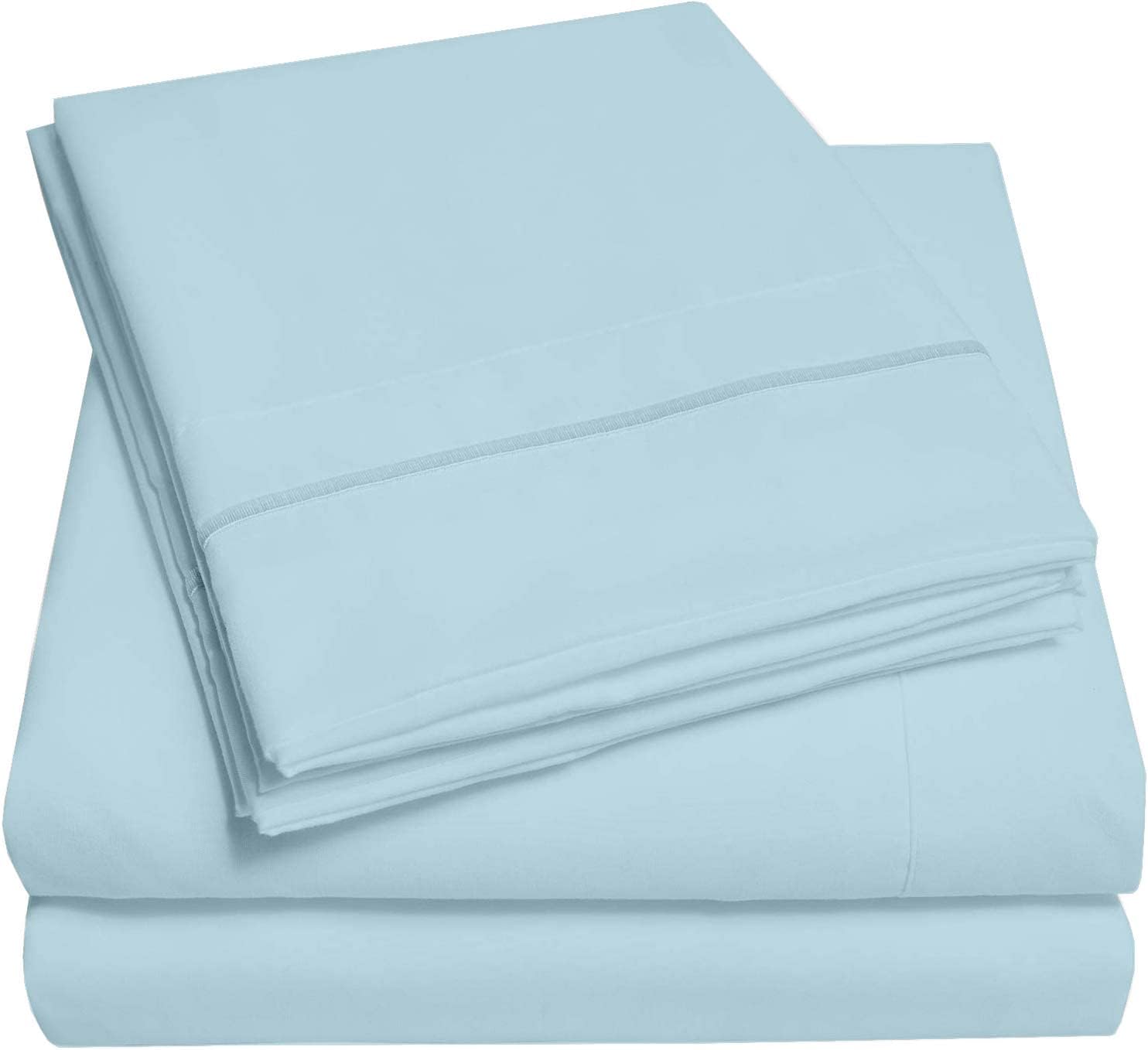 Juego de sábanas de microfibra para caravana, litera matrimonial de 48 x 75 34, color azul claro, sábanas para campistas, caravanas y remolques de