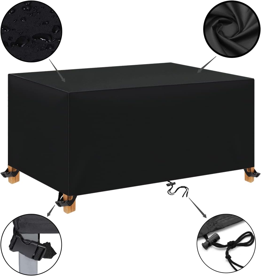 Fundas para muebles de patio, impermeables, para exteriores, tela Oxford 600D, fundas de sofá rectangulares, resistentes a la intemperie, para