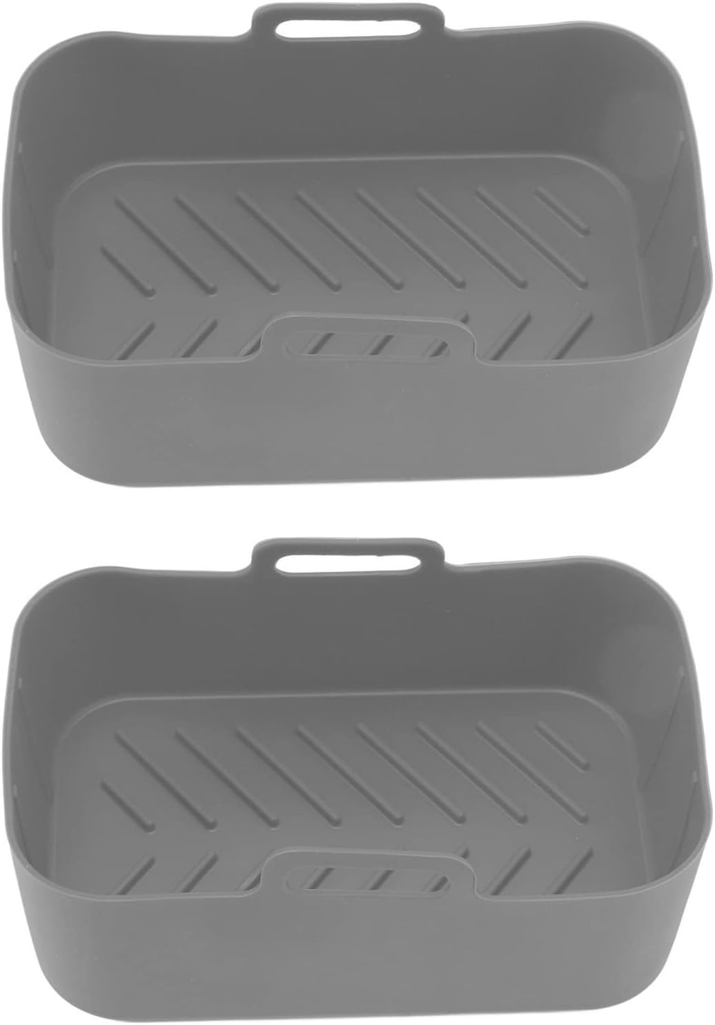 Juego de 2 cestas de silicona para freidora, olla de cocina de aire de silicona, para Ninja DZ201 Foodi de 8 cuartos de galón con cepillo y