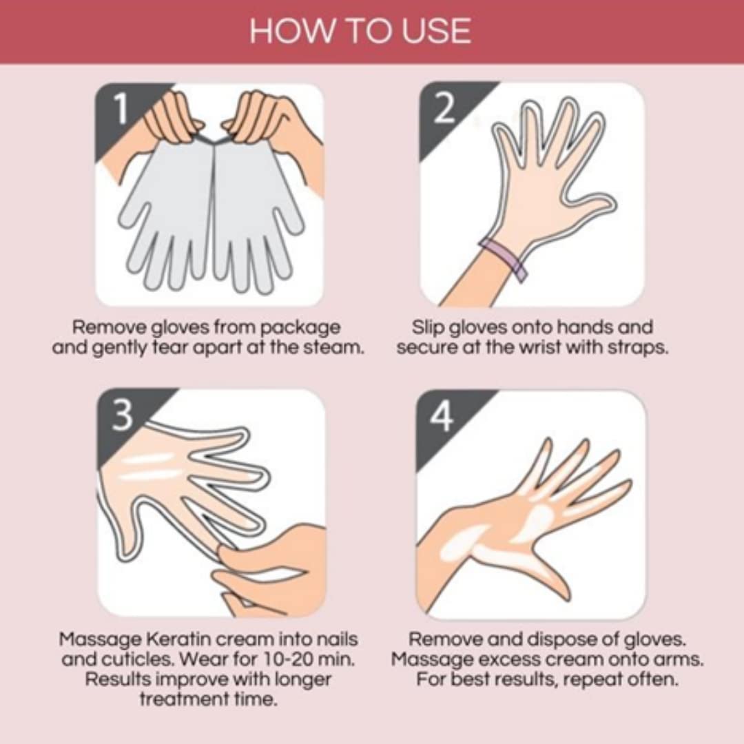 Bodipure Guantes de queratina para mascarilla de mano de primera calidad, guantes hidratantes para manos secas, fortalecimiento de uñas y suavizado