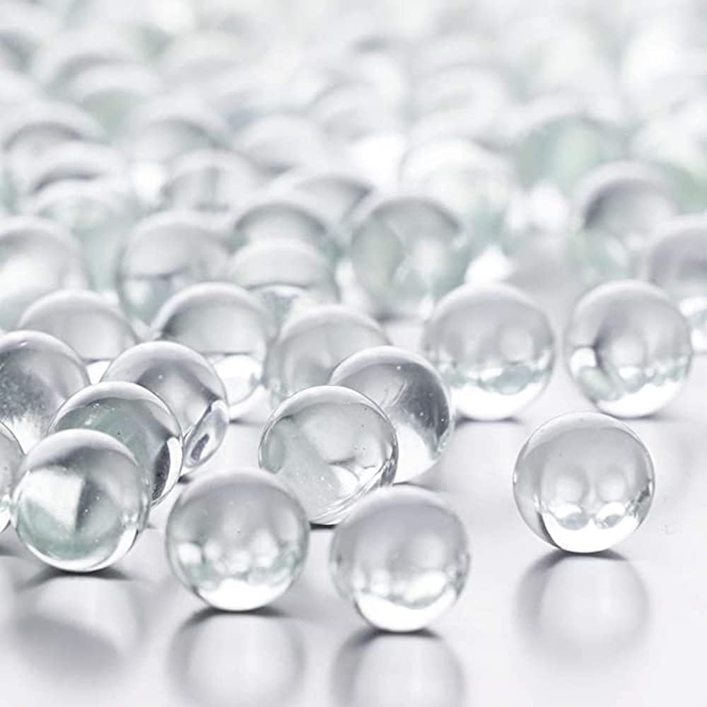100 piezas de canicas de vidrio de 0.394 in a granel rellenos de jarrón redondo de mármol sólido transparente mármol mármol juegos