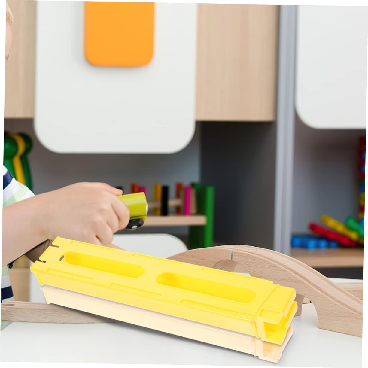 TOYANDONA Juguetes de tren de 3 piezas, cargador automático de tarjetas de dominó, tren de juguete de tren de juguete para niños, mesa de tren de