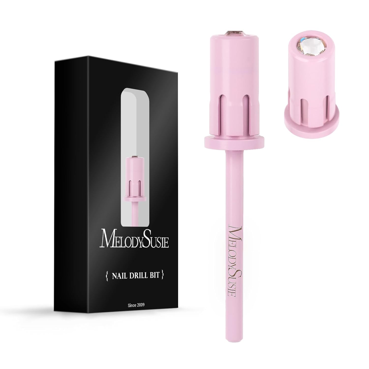 MelodySusie Broca de mandril superior de cristal para uñas, brocas de uñas fáciles de quitar para bandas de lijado, adecuadas para uñas acrílicas,