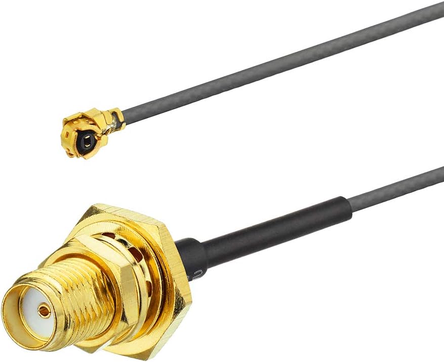 Superbat Cable coaxial de baja pérdida de 6 pulgadas U.flIPEX Mini PCI a SMA hembra para enrutadores inalámbricos, mini tarjetas PCI, extensión de